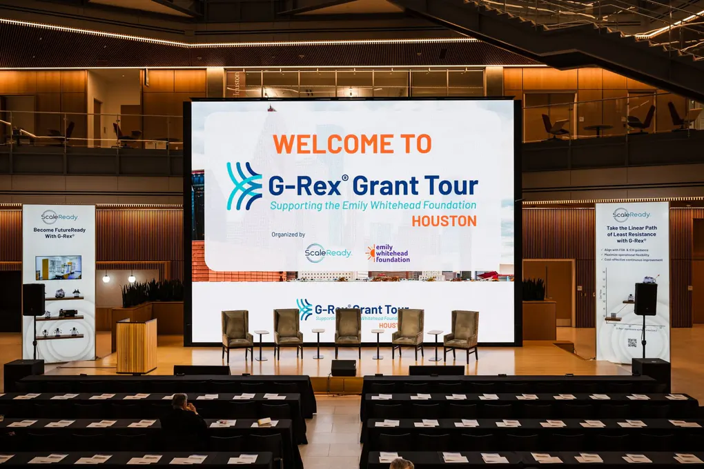G-Rex Grant Tour 2026 in Houston, TX: welcome screen and main stage