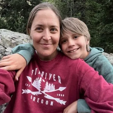 Betsy and Beaudin Larrabee, mother and son patient advocates — Beaudin is a childhood cancer survivor and CAR-T trial participant at the Children's Hospital of Philadelphia