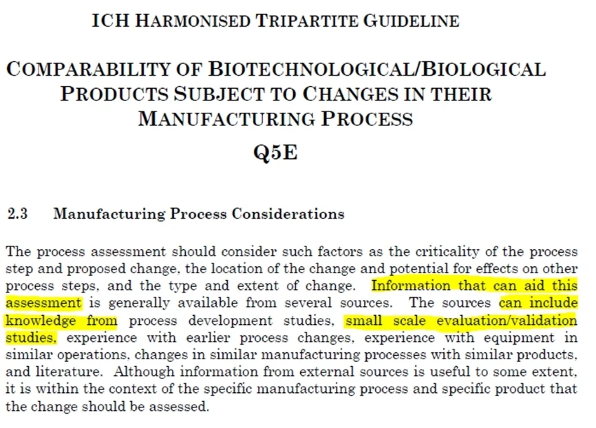 Comparebility of biotechnological