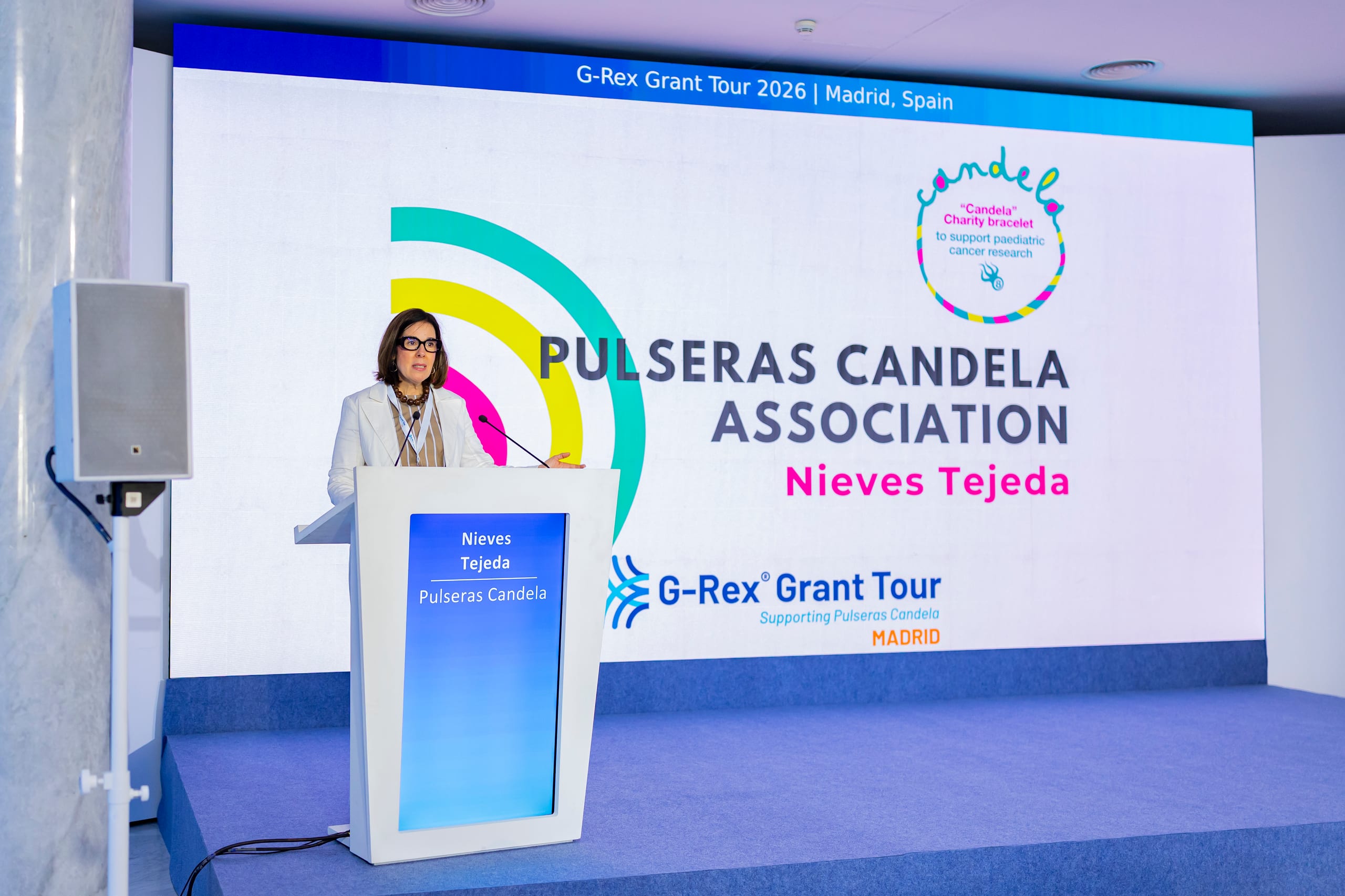 Ms. Nieves Tejeda Lima of Asociación Pulseras Candela at the G-Rex Grant Tour in Madrid, Spain, on June 25, 2026.