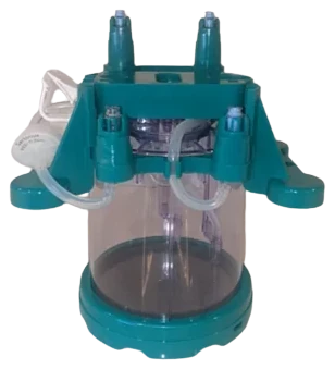 G-Rex 100M-CS AutoM bioreactor (G281100-A) with end of arm tooling for robotic pickup and sterile fluid path connections