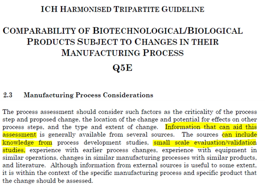 Comparebility of biotechnological